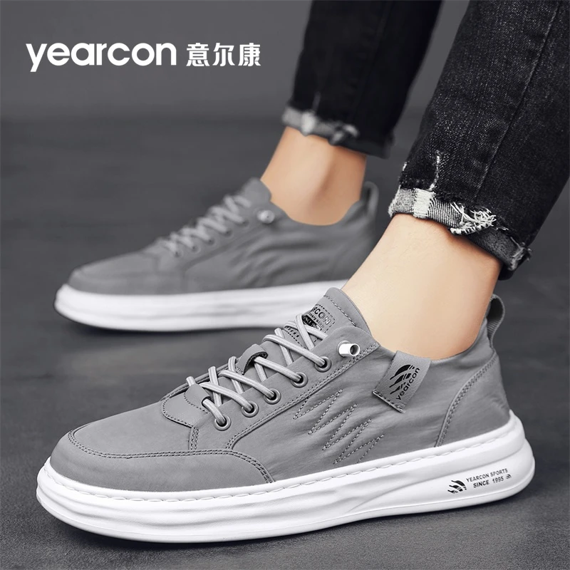 意尔康运动冰丝休闲板鞋2025年新款秋季网面布鞋薄款透气上班男鞋