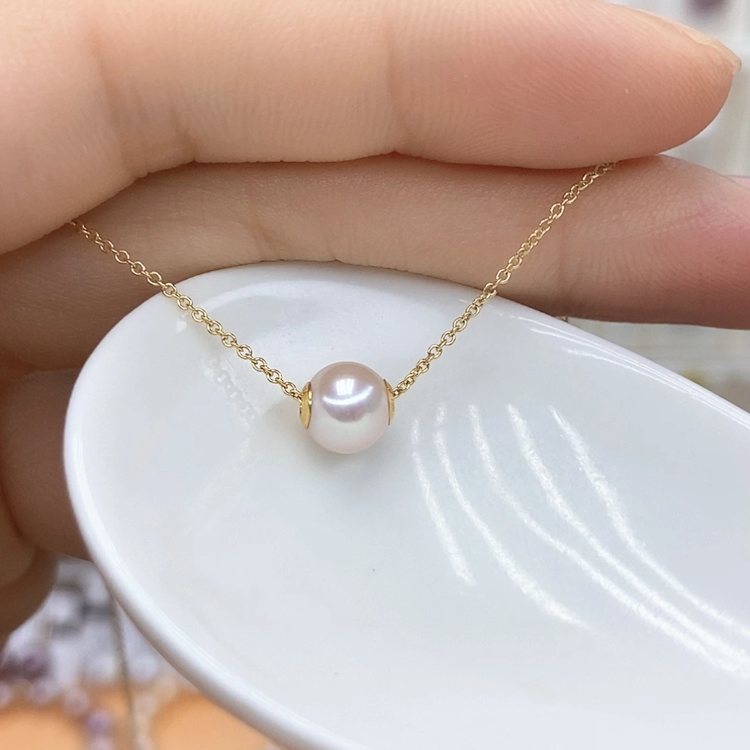 18K金镶嵌颈饰淡水珍珠