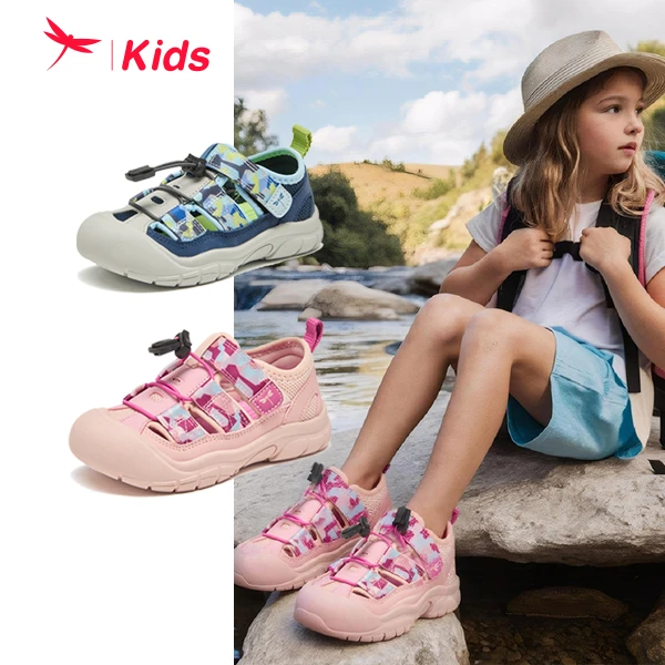 红蜻蜓儿童鞋2025夏季新款运动凉鞋镂空透气休闲沙滩DFB252007