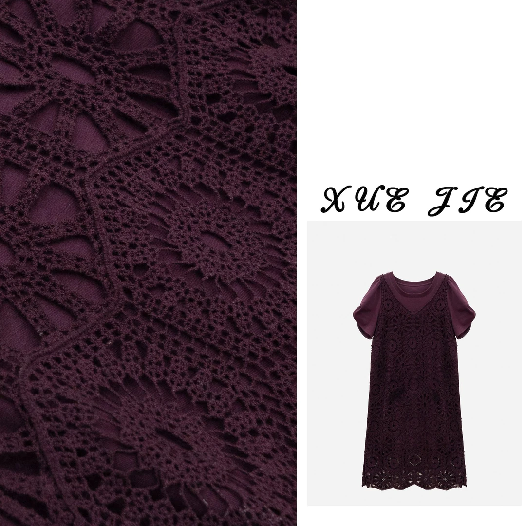 逸焰【雪姐罗曼蒂克】-90799复古蕾丝气质显瘦马甲连衣裙