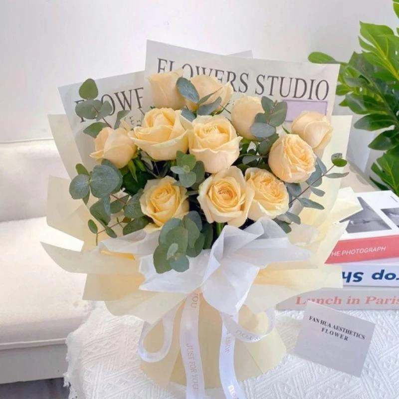 畅销花束【爱的华尔兹】11朵香槟玫瑰鲜花花束/送爱人送朋友生日花束表白花束鲜花店送花上门