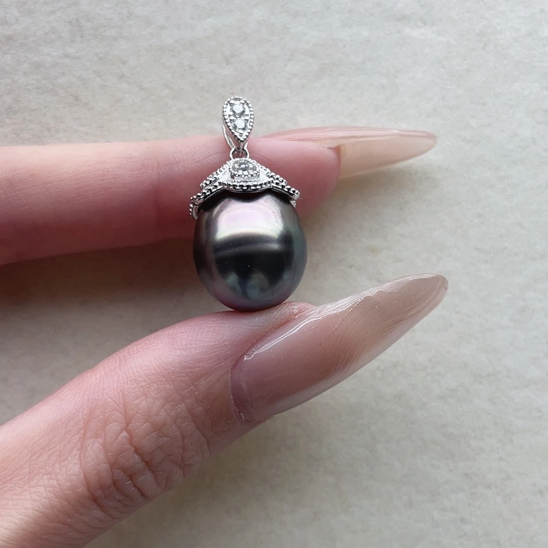 银S925镶嵌吊坠74海水珍珠