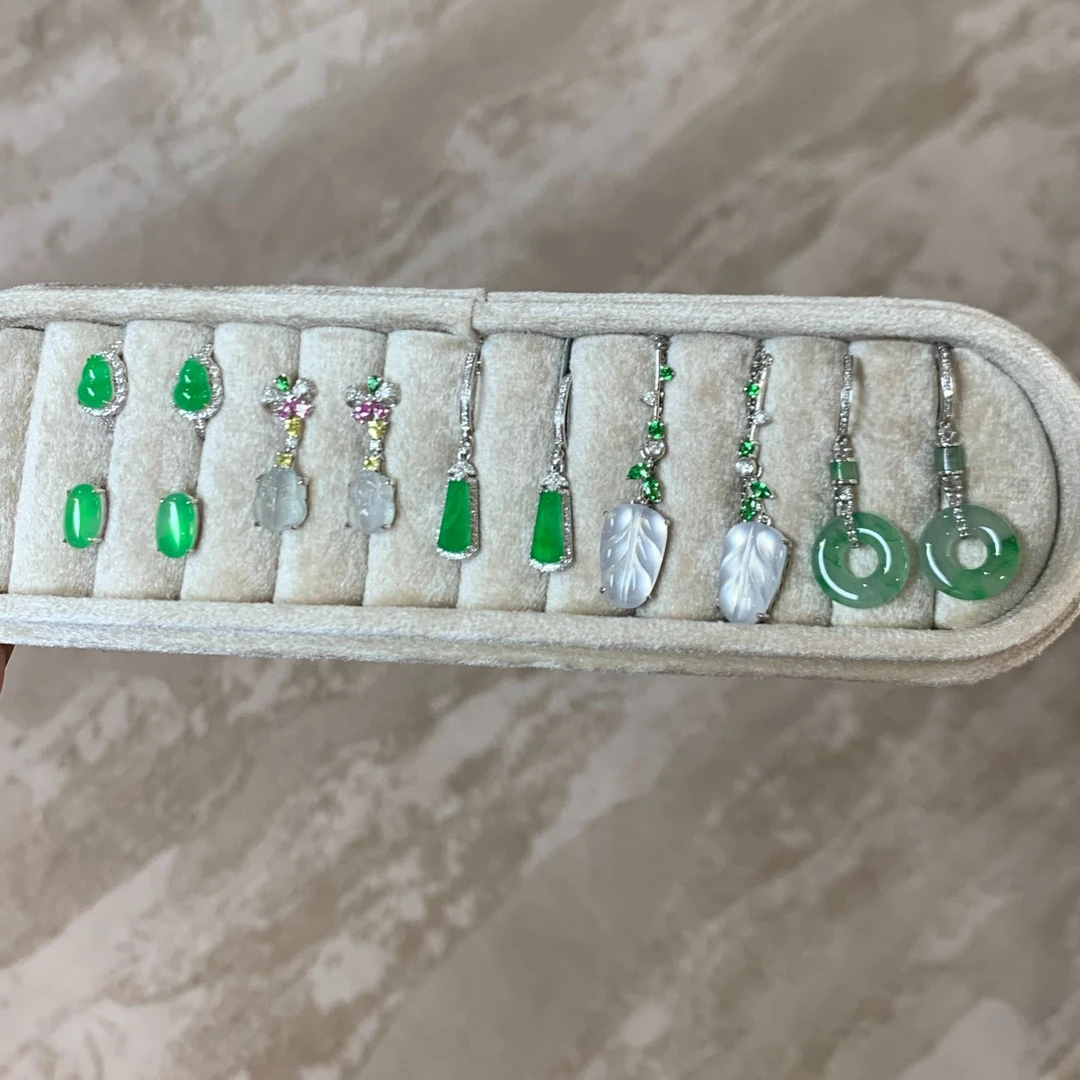 翡翠耳饰1件-18K金-多样性发货只发一件-H9-JX|CXQ21
