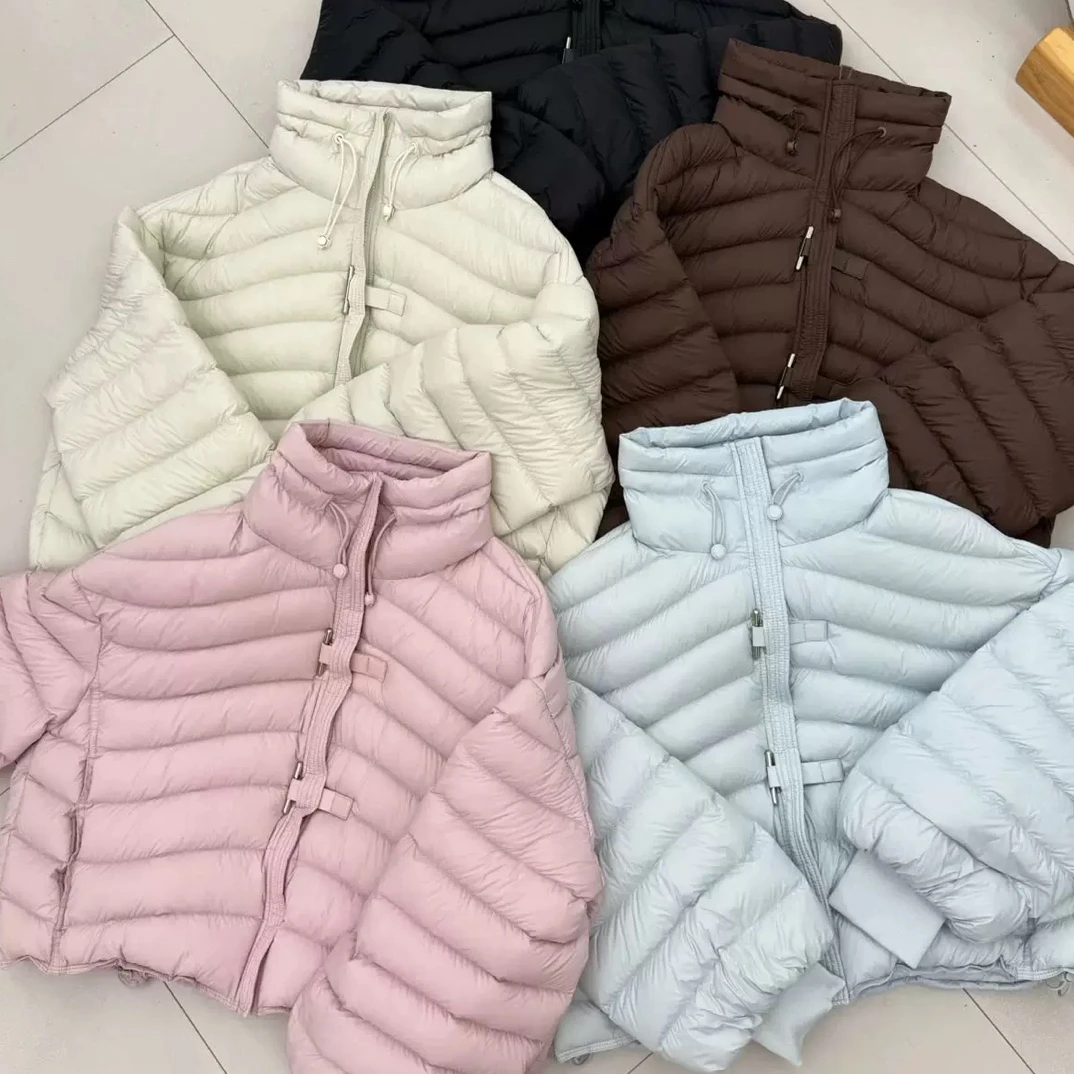 新品短款排骨风羽绒服新国标90绒休闲立领保暖简约纯色时尚爆款