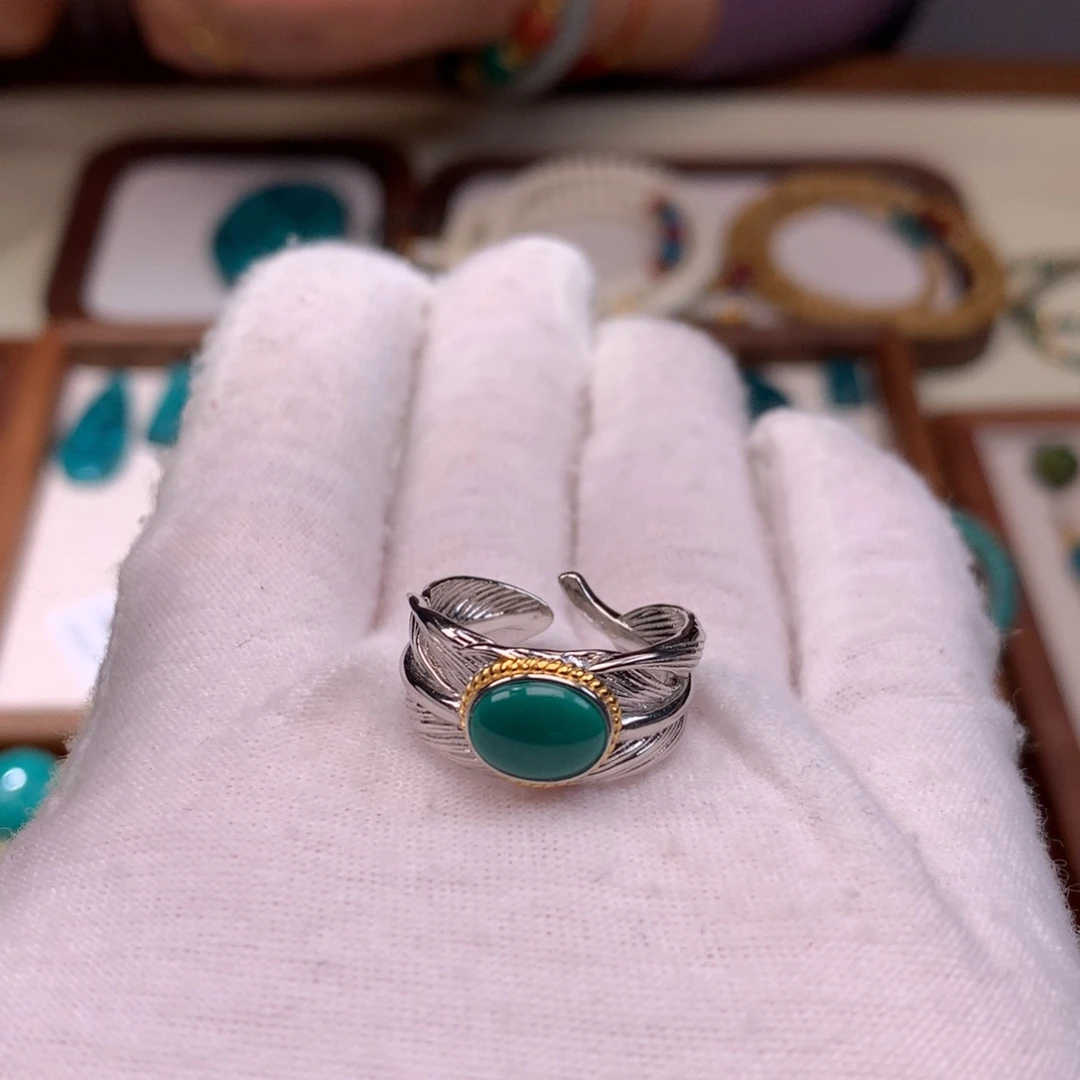 绿松石银S925镶嵌珠宝奇石