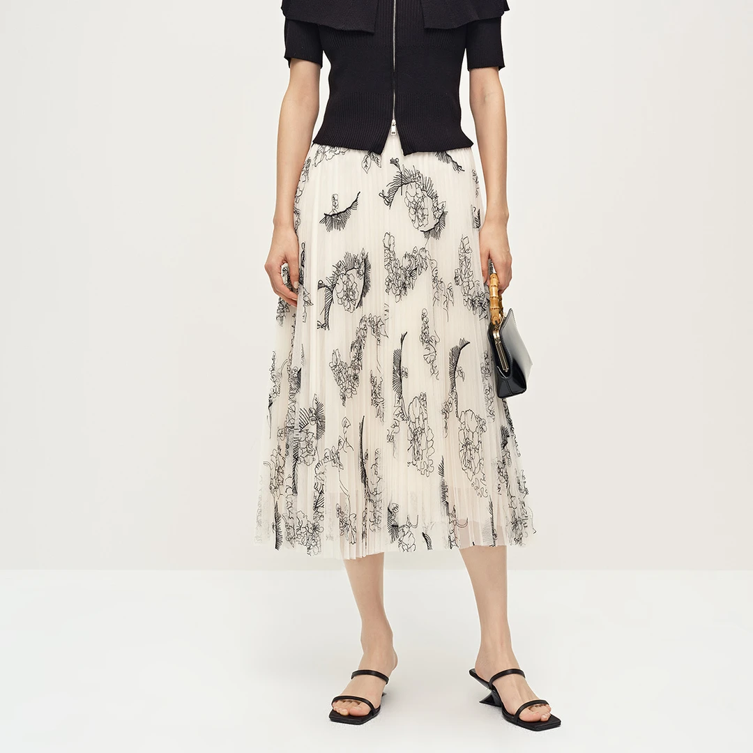 【九月专属】夏季新款高腰轻盈垂感半裙网纱a字半身裙女G221738