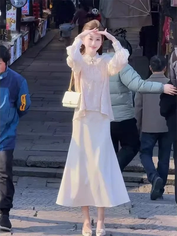 超好看新中式国风套装女春季2025新款高级感独特上衣半身裙两件套