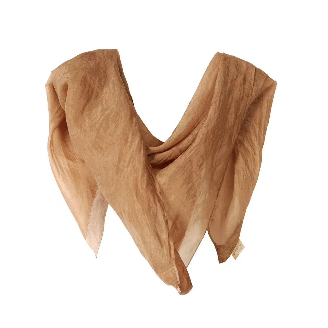 左岸迷香 Z25SS0007 布衣分享原创春夏复古植物染丝质配饰围巾