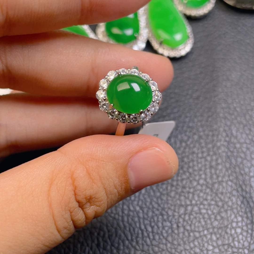 翡翠银S925镶嵌吊坠(不含链)