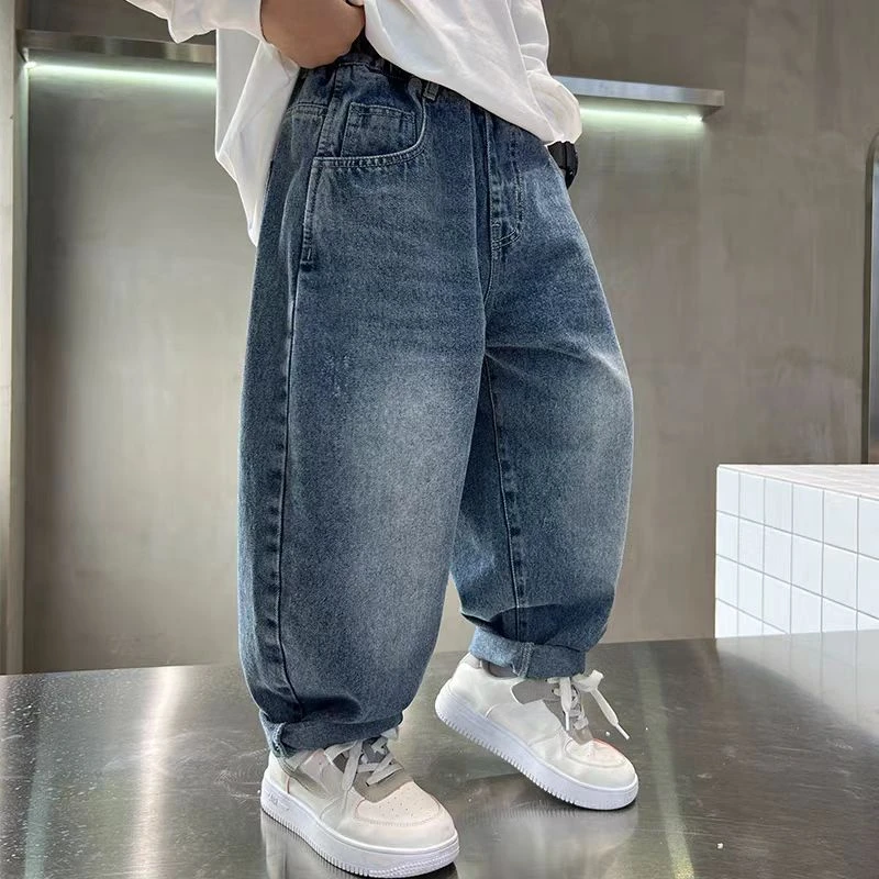 502142童装男童牛仔裤2025新款春季宝宝韩版潮酷洋气男孩牛仔长裤