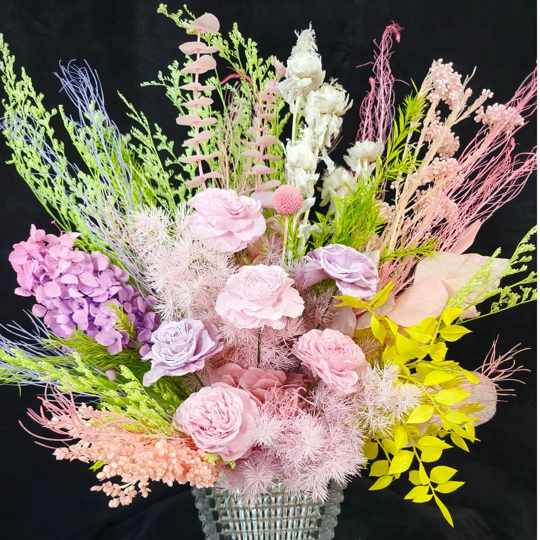【粉漾】永生花摆件玄关摆件茶几花家居摆件套装