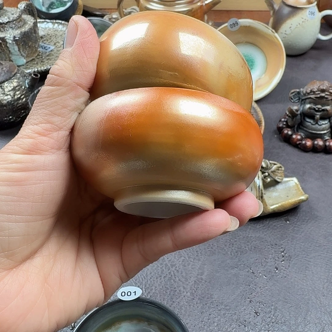 复古手工柴烧主人杯2只