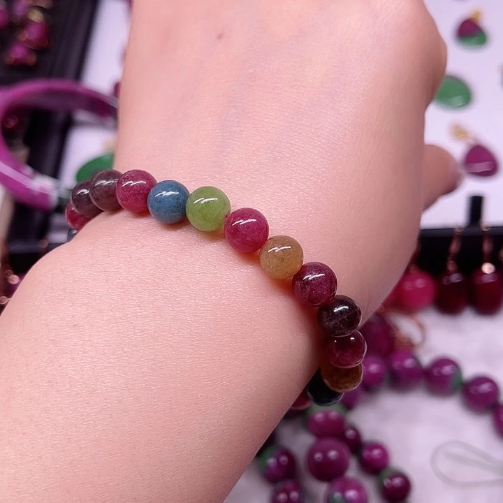 红宝石糖果碧手串卡8未镶嵌