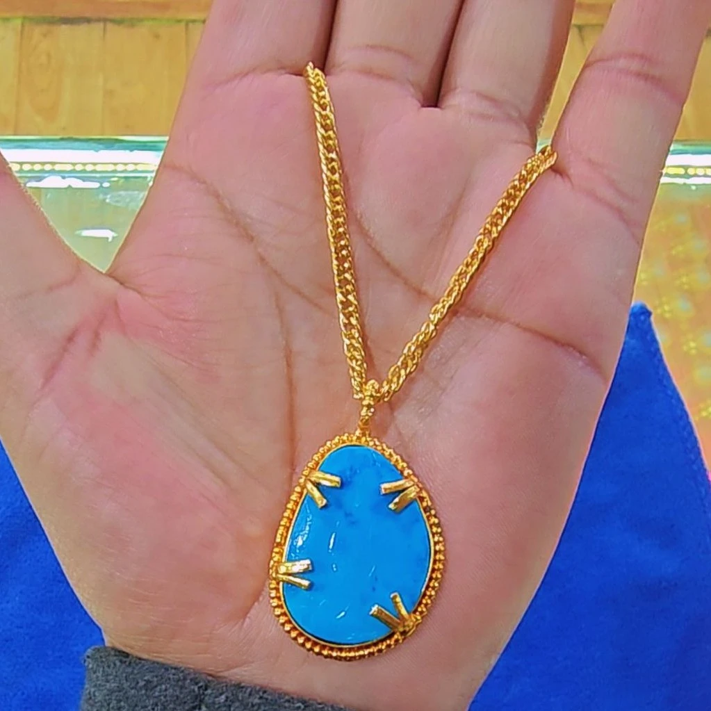 合金大理石吊坠 镶嵌原矿湖北时尚个性简约款可随机挑选