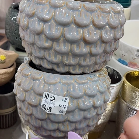 多肉绿植陶瓷花盆9.9包邮，有孔