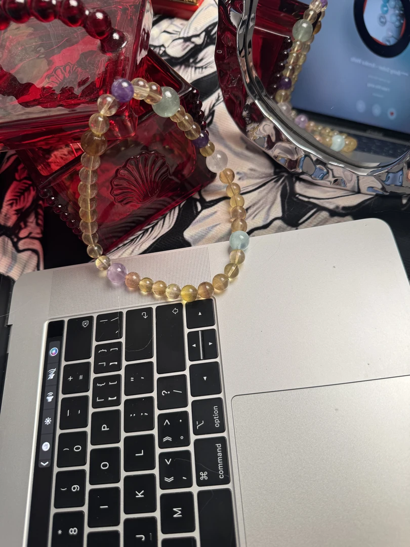 《黄紫双圈》（超高品）天然diy手串 10m