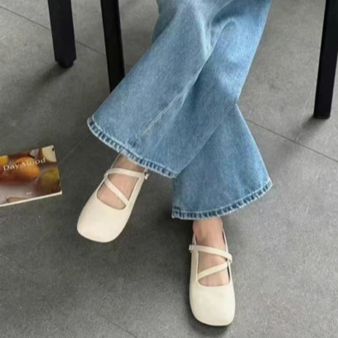 〖古尚女鞋〗868-8夏季冰感莱赛尔直筒牛仔裤百搭时尚小单鞋女鞋