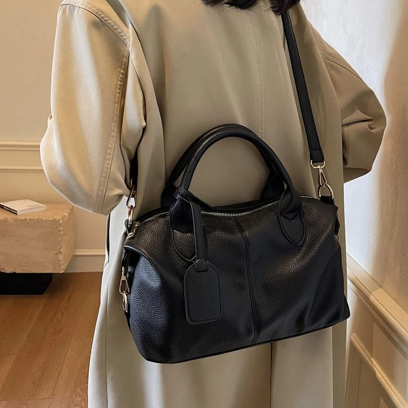 波士顿女包2025新款秋冬软皮大容量斜挎妈妈包大气手提包单肩包潮