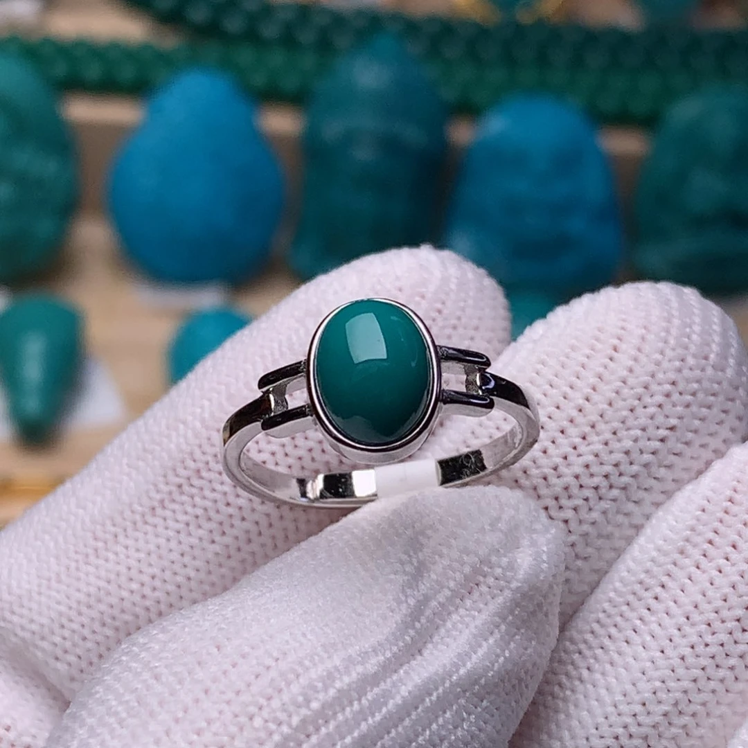绿松石银S925镶嵌戒指