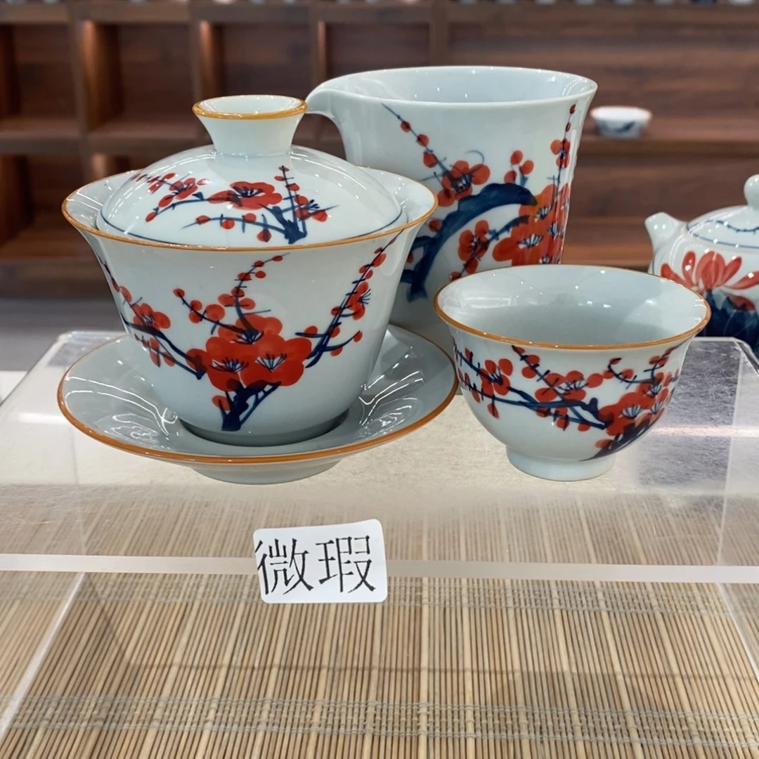 釉下彩老陶泥手工绘制