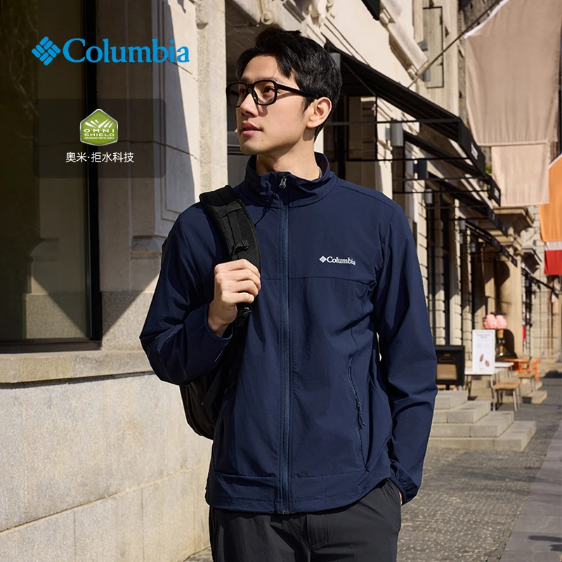 哥伦比亚户外25新品男拒水欧若轻机能风软壳衣WE5801