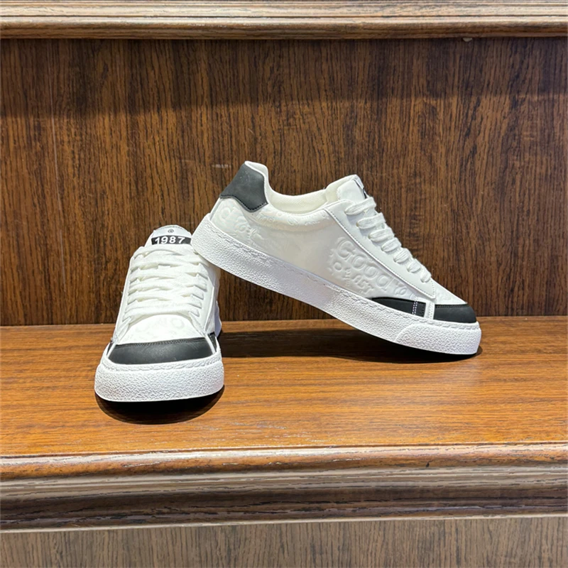 男士潮鞋2025春季新款低帮软低布面拼色百搭舒适潮流休闲男士板鞋