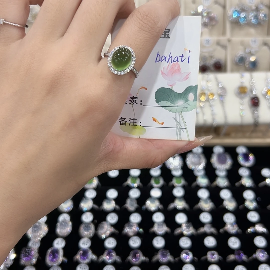 b****银S925镶嵌蛇纹石玉手链