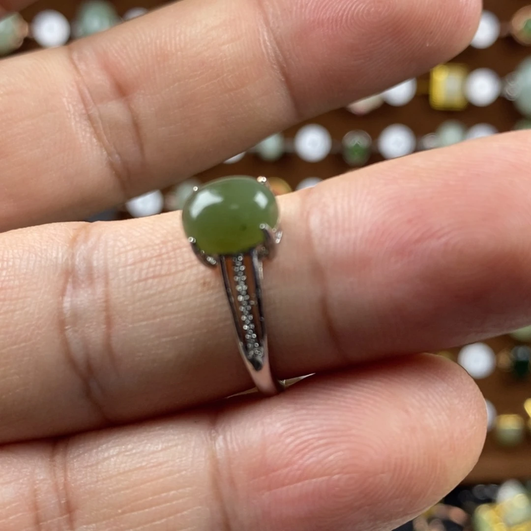 和田玉（青玉）戒指合金