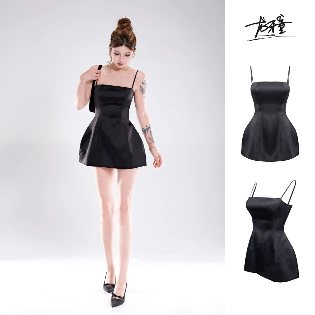 龙牙童推荐【名利场】法式赫本风小黑裙气质显瘦高级收腰百搭风夏季