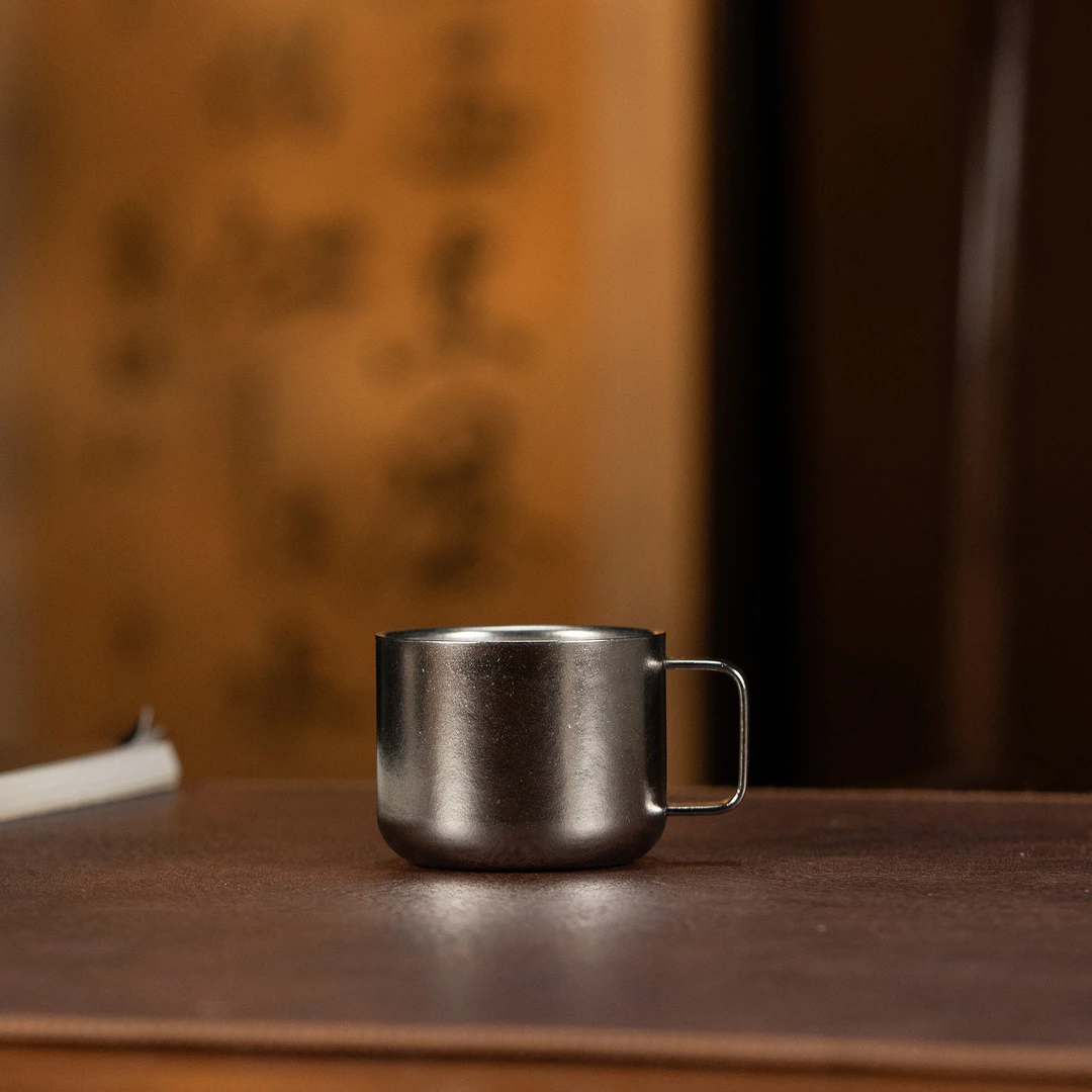 【纯钛马克小杯】双层隔热功夫茶具高档精致高颜值约95cc福利系列DC