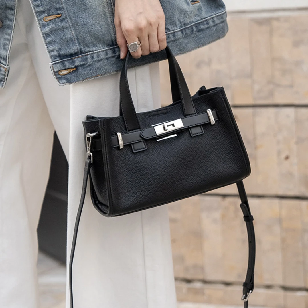 2025新款真皮大容量通勤凯莉包手提包高级百搭斜挎包