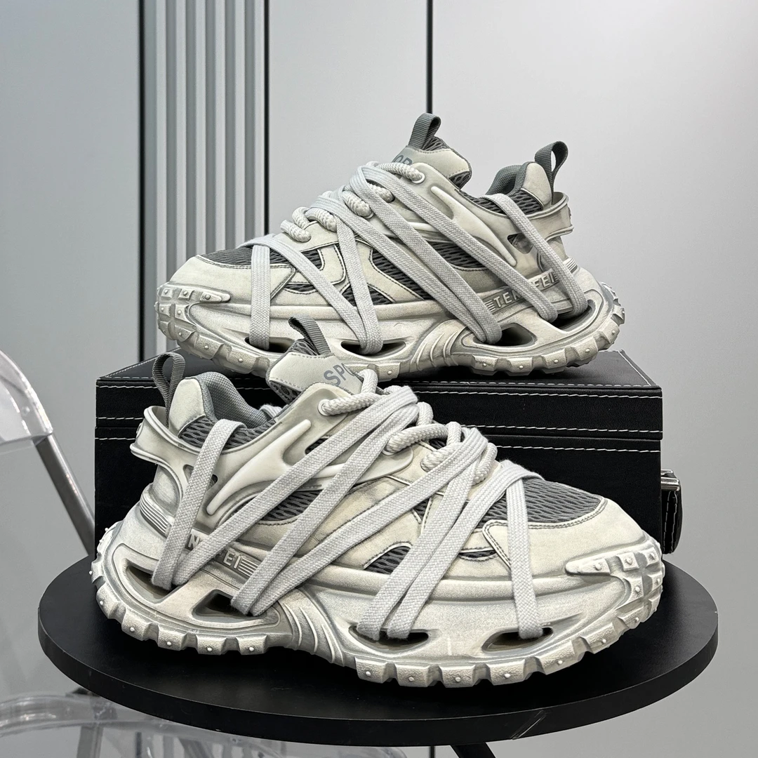 厚底老爹鞋男2025新款夏季透气内增高鞋子女款超火小众运动休闲鞋