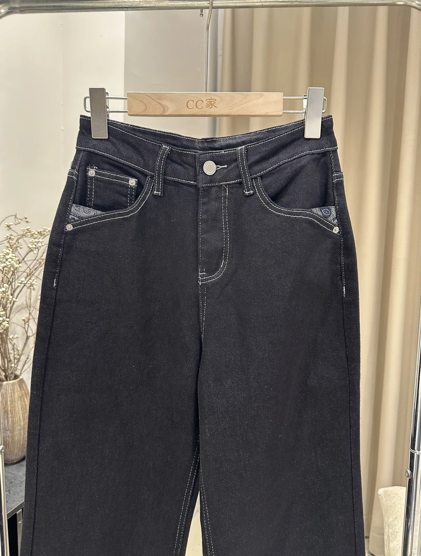 【8512-1黑】 秋季弹力直筒裤 波西米亚风底布