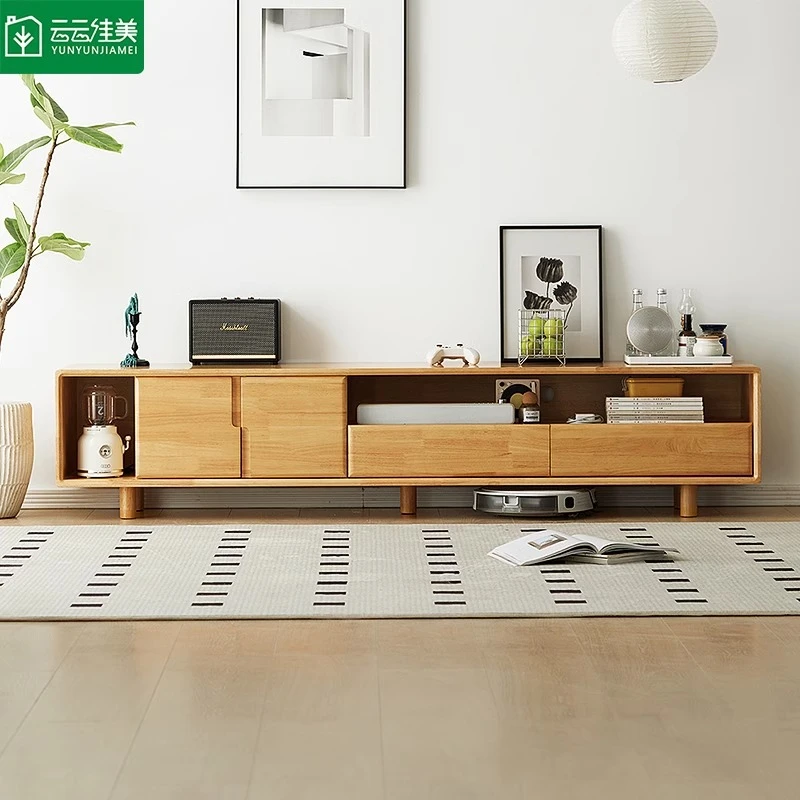 云云佳美半岛全实木电视柜原木风客厅简约影视柜
