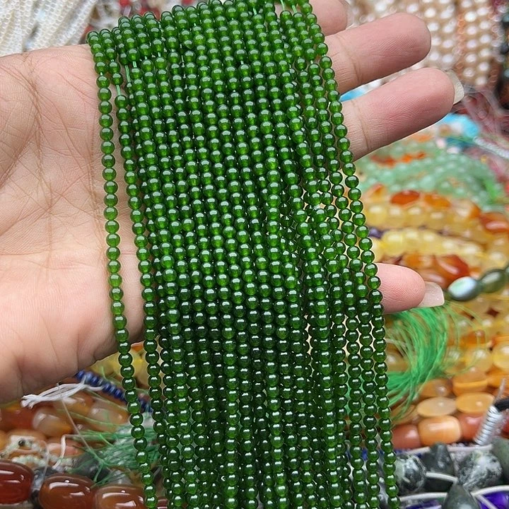 玛瑙/玉髓未镶嵌珠宝半成品一条3mm碧玉