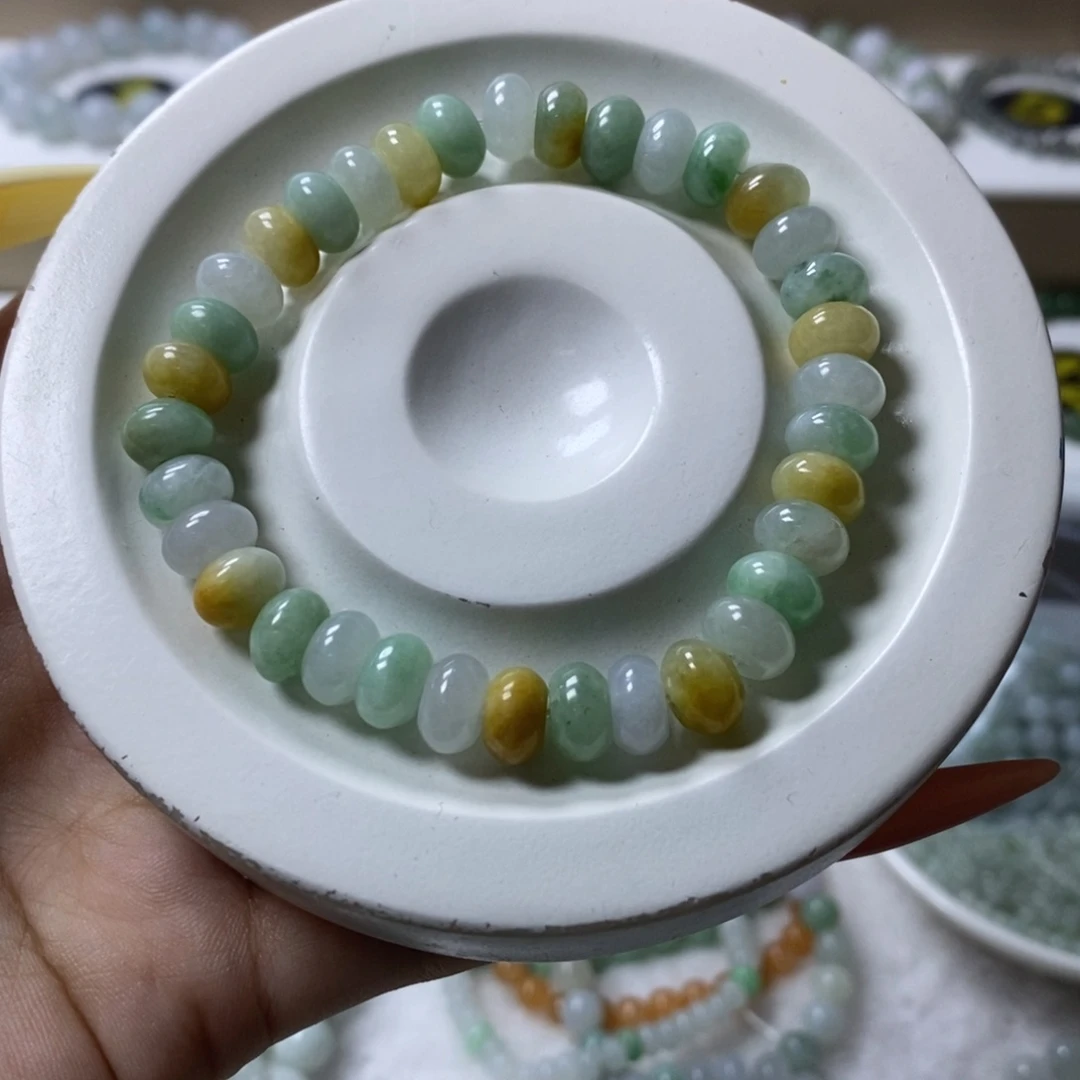 未镶嵌手链翡翠鼓珠卡8