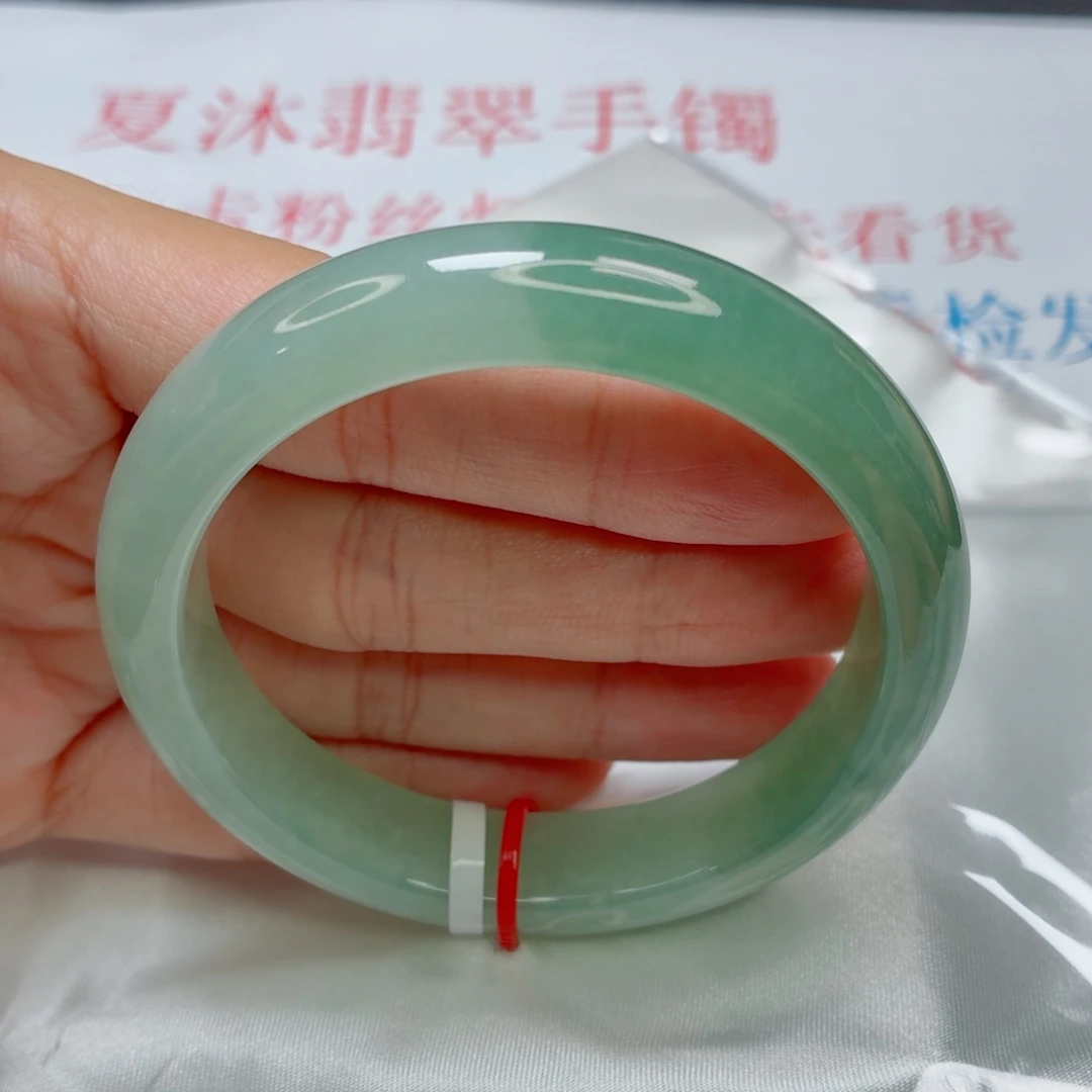 未镶嵌手镯翡翠老坑糯冰湖水绿半山水016