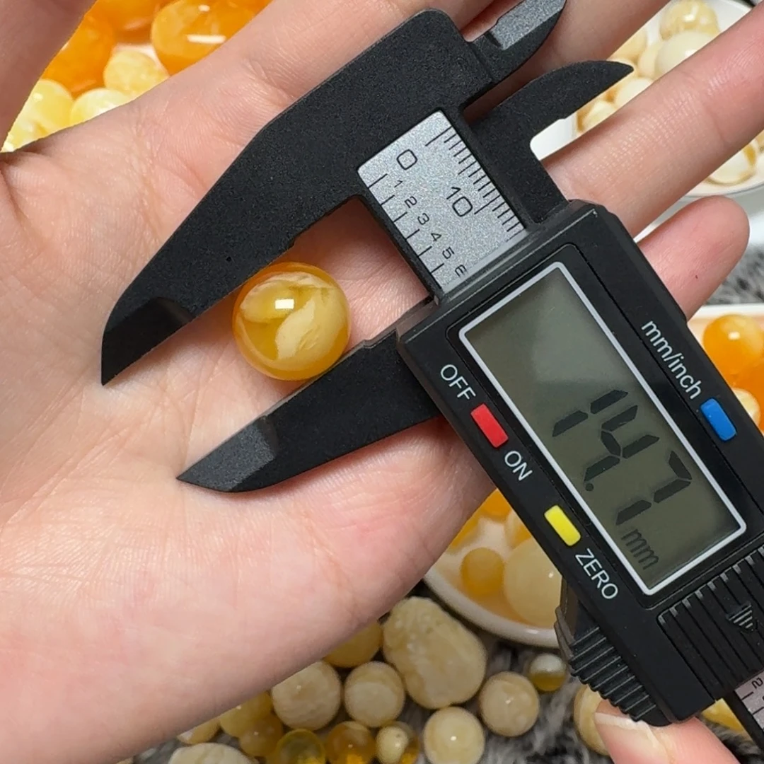 琥珀未镶嵌裸石蜜蜡圆珠