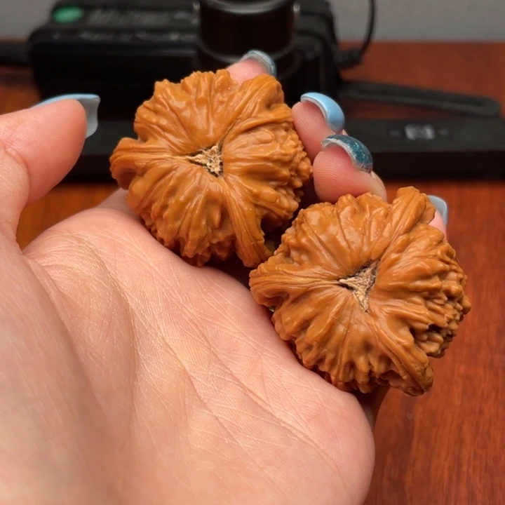 初***文玩核桃吊坠白狮子