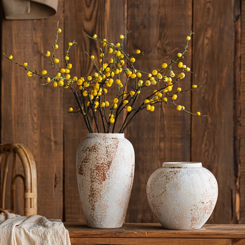 柚萝陶瓷花瓶景德镇中式轻奢花瓶摆件客厅插花复古陶瓷餐桌高级感