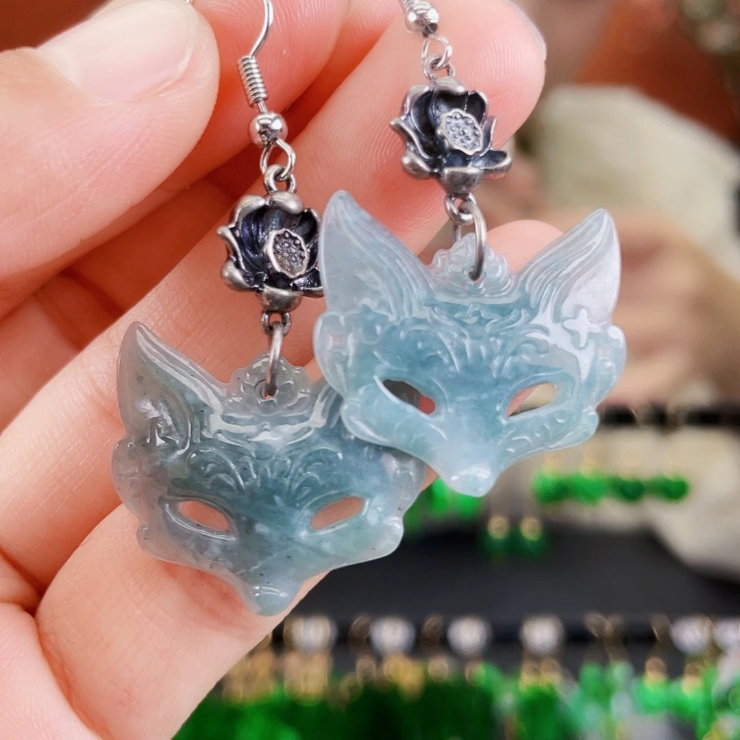 翡翠未镶嵌耳饰饰品