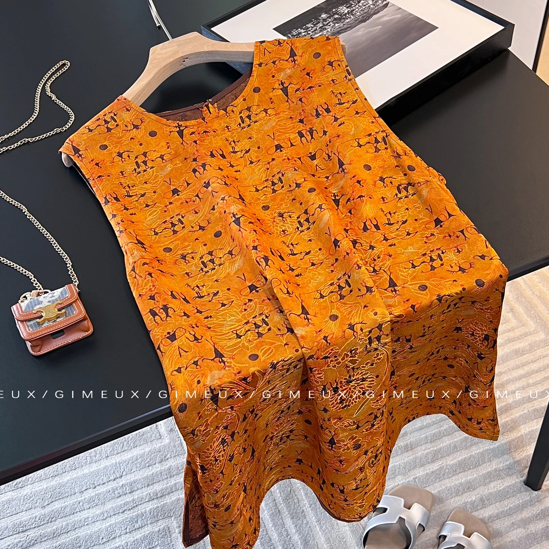 国风复古背心无袖上衣女2025夏季新款高级感气质外穿马甲坎肩衬衫