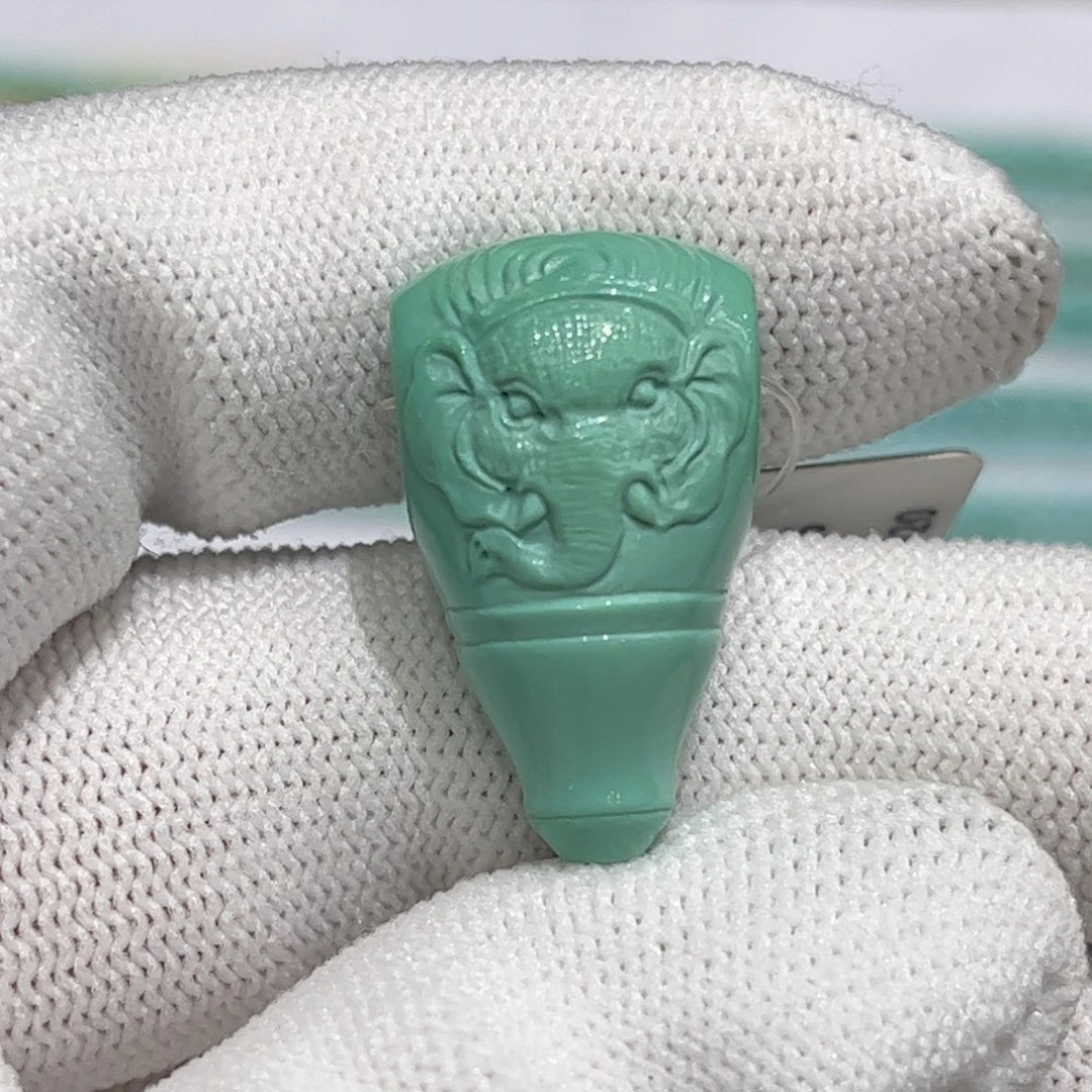 未镶嵌绿松石珠宝奇石象神三通