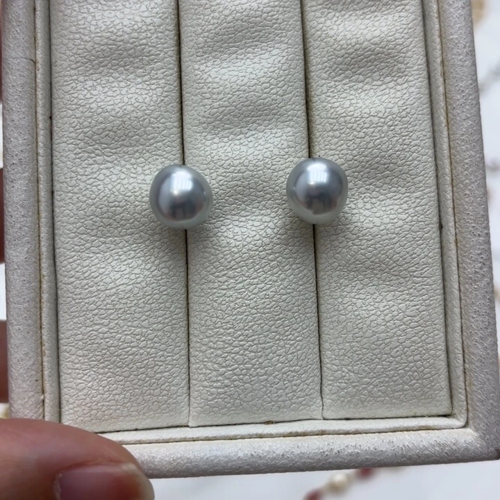 18K金镶嵌耳饰海水珍珠