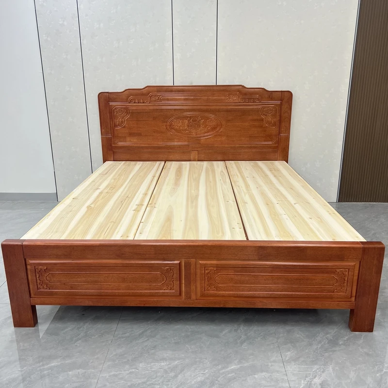 【花开富贵】古典雕花菠萝格全榫卯中式新中式主卧次卧婚床实木床