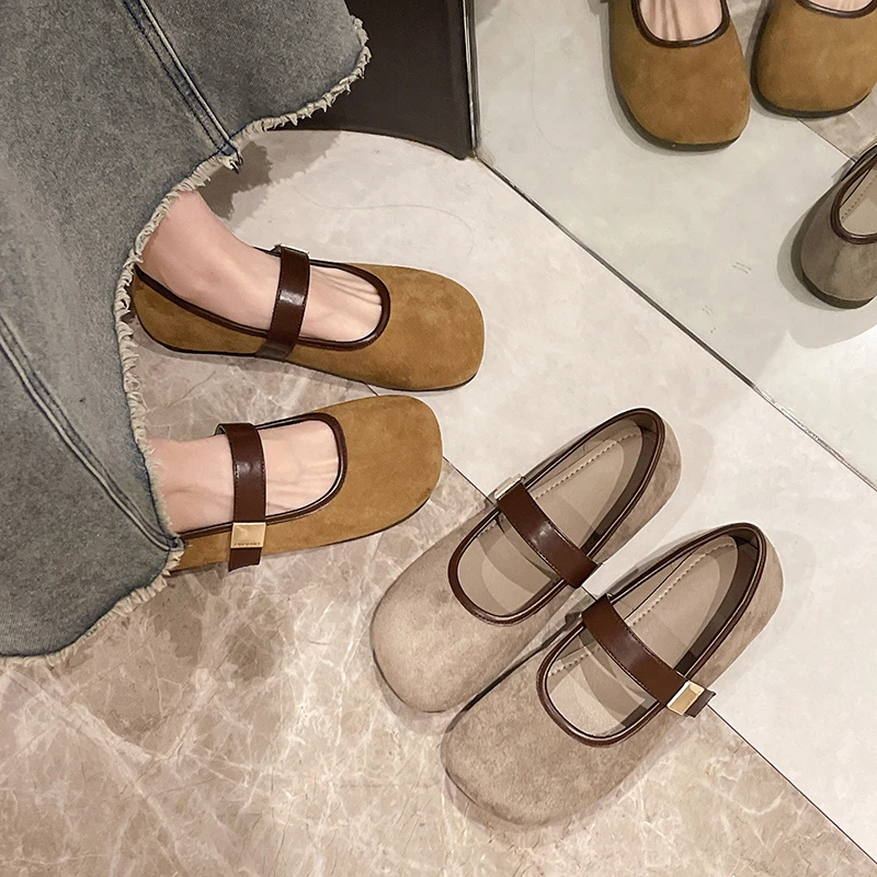 早春软底玛丽珍单鞋2025年新款平底浅口韩版平底休闲勃肯鞋豆豆鞋