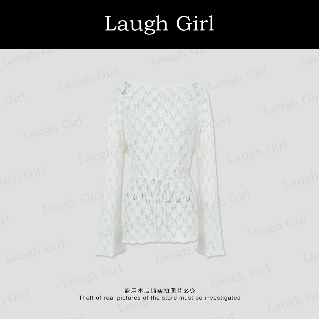 楚楚君 Laugh girl【仙女羽衣】镂空轻奢贵气长袖针织衫XL53722J