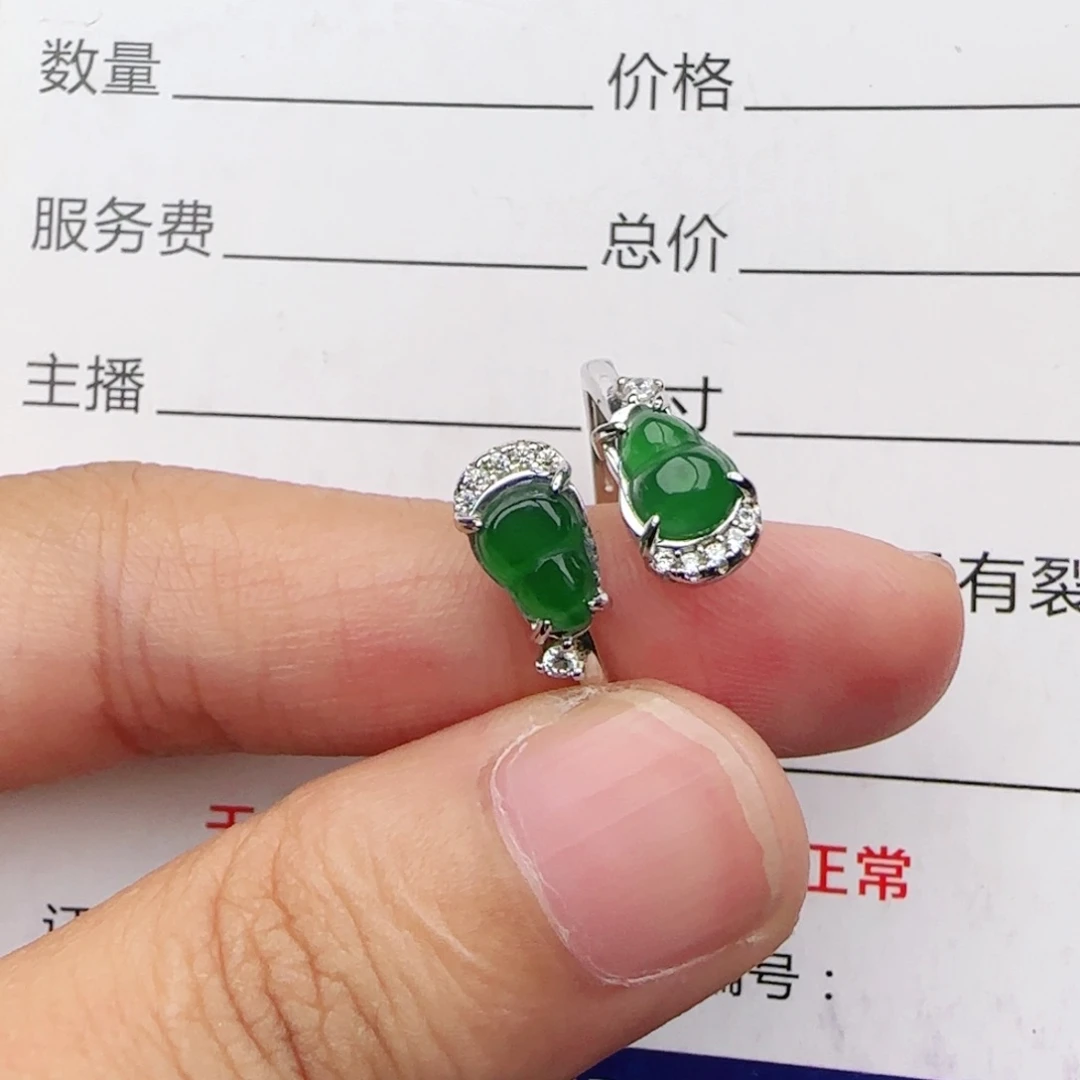 翡翠戒指银S925镶嵌戒指
