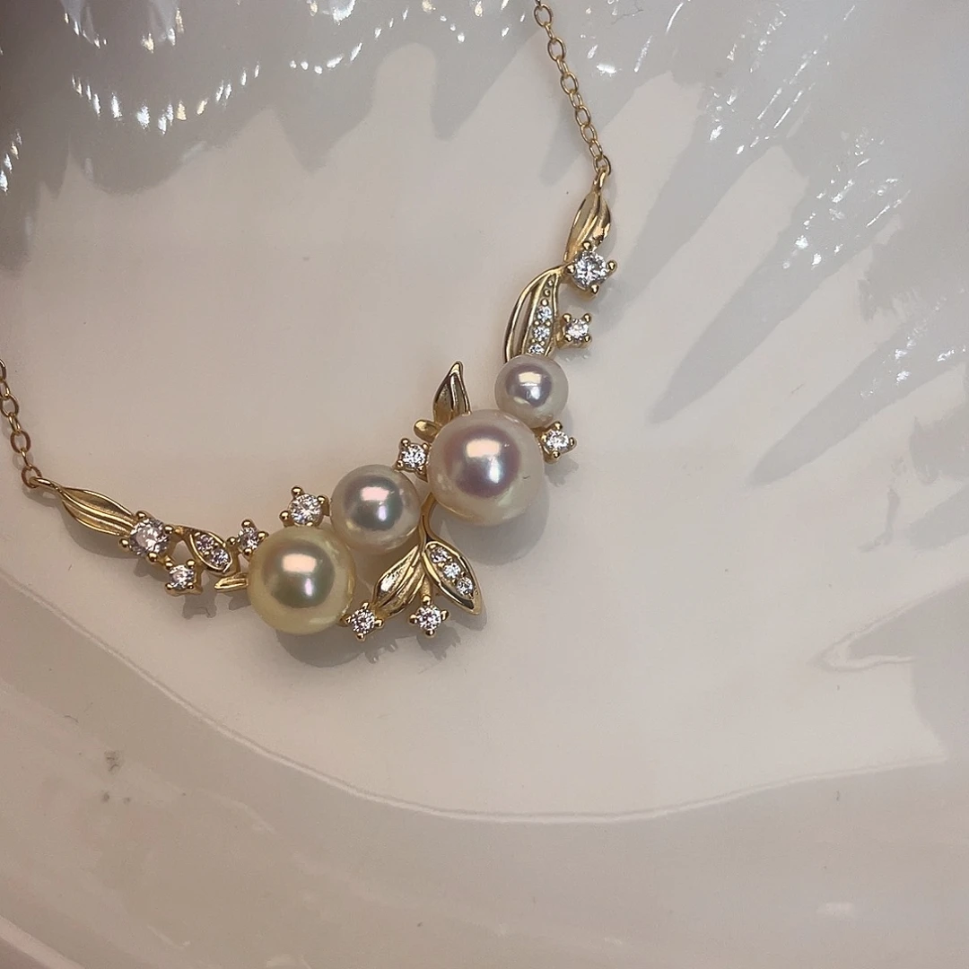 项链海水珍珠银S925镶嵌