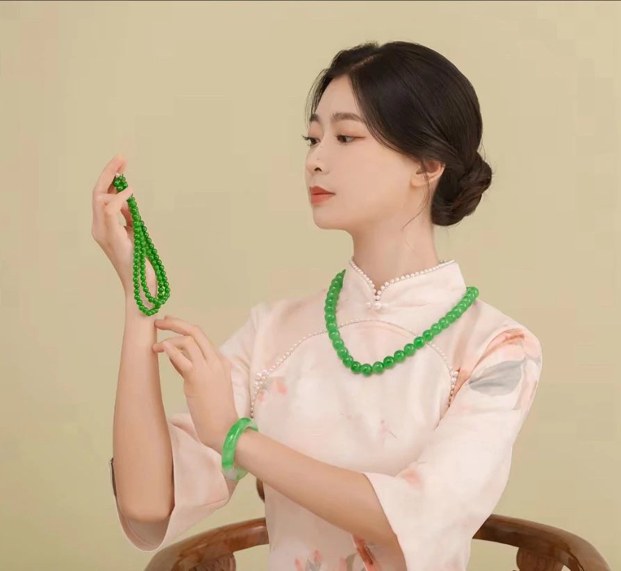 翡翠A货散珠DIY项链手串需要的请联系客服